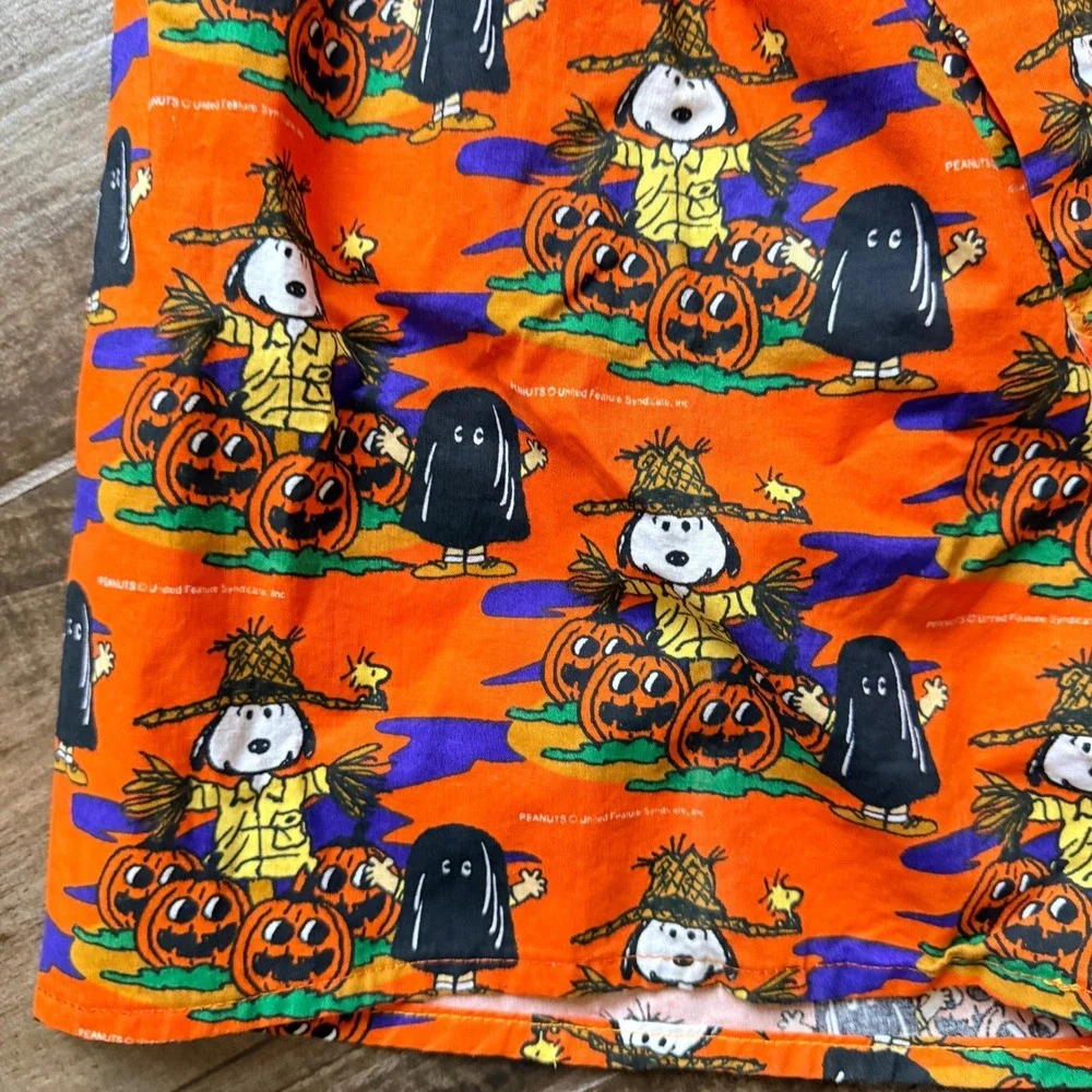 Peanuts Sideline Apparel VTG Mens Halloween Snoopy Pumpkin Patch Shorts,Orange,L